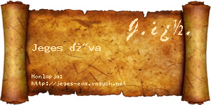 Jeges Éva névjegykártya
