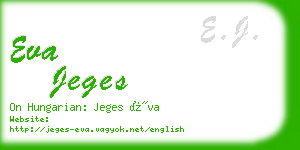 eva jeges business card